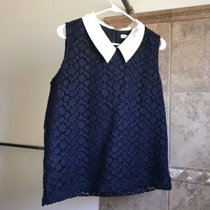Vintage inspired collared sleeveless blouse